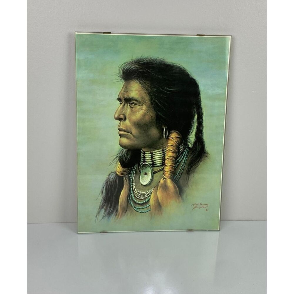 Bill Hampton Native American Oh, Great Spirit Print Wall Mountable Glass Frame